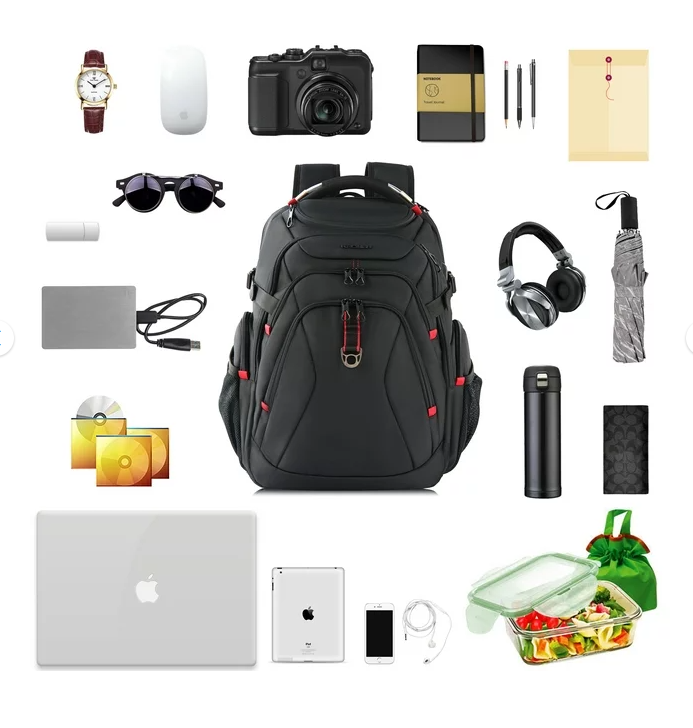 KROSER Travel Laptop Backpack 17.3 Inch XL Computer Backpack with Hard Shell Saferoom RFID Pockets Water-Repellent Business College Daypack Stylish Bag for Men/Women-Black 24Hr Smart